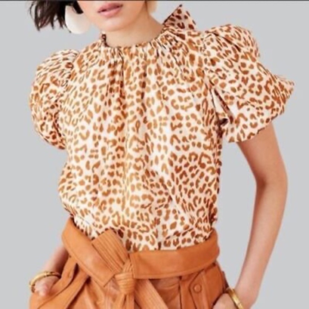 Gorgeous Ulla Johnson Isolda leopard cheetah blouse